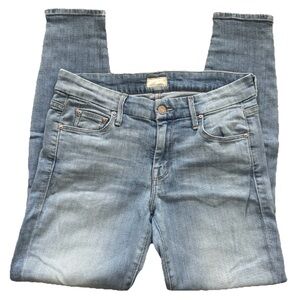 Mother Looker Ankle Zip Skinny Jeans Light Wash 27 | Light Kitty Classic Fit